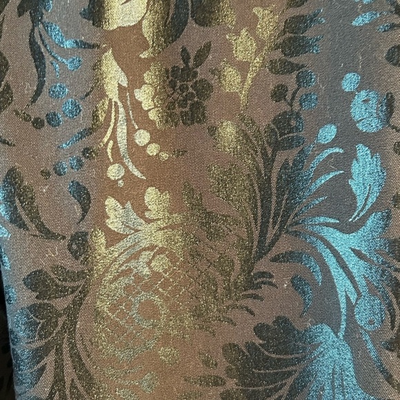 Anthropologie skinny tuxedo Black floral foil Jacquard Pants - Picture 6 of 7